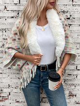 Load image into Gallery viewer, Fringe Fuzzy Open Front Poncho