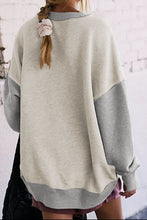 Load image into Gallery viewer, Contrast Round Neck Long Sleeve Sweatshirt