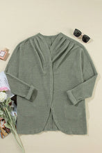 Load image into Gallery viewer, Waffle-Knit Open Front Long Sleeve Cover Up