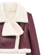 Load image into Gallery viewer, Collared Neck Long Sleeve Plush Cropped Jacket