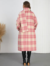 Load image into Gallery viewer, Plaid Button Up Long Sleeve Coat