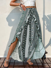 Load image into Gallery viewer, Slit Ruffled Geometric Wide Leg Pants