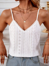 Load image into Gallery viewer, Eyelet Lace Detail V-Neck Cami