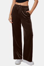 Load image into Gallery viewer, Drawstring Elastic Waist Straight Leg Pants