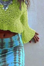 Load image into Gallery viewer, Round Neck Long Sleeve Knit Cover Up