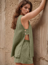 Load image into Gallery viewer, Full Size Button Up Top and Shorts Set