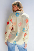 Load image into Gallery viewer, Striped Flower Button Up Long Sleeve Shirt