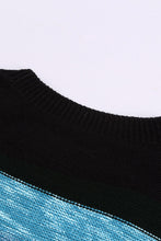 Load image into Gallery viewer, Contrast Striped Round Neck Drop Shoulder Sweater