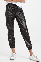 Load image into Gallery viewer, Drawstring PU Leather Pants with Pockets