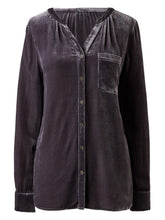 Load image into Gallery viewer, Notched Button Down Long Sleeve Shirt