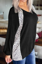 Load image into Gallery viewer, Full Size Leopard V-Neck Long Sleeve T-Shirt