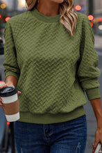 Load image into Gallery viewer, Texture Round Neck Long Sleeve Sweatshirt