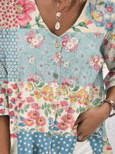 Load image into Gallery viewer, Full Size Printed V-Neck Blouse