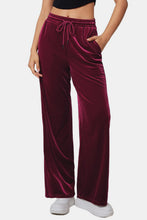 Load image into Gallery viewer, Drawstring Elastic Waist Straight Leg Pants