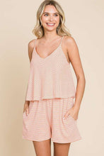 Load image into Gallery viewer, Culture Code Full Size Double Flare Striped Romper