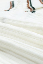 Load image into Gallery viewer, Striped Hollow Out Round Neck Long Sleeve Sweater