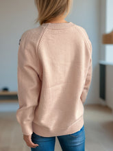 Load image into Gallery viewer, Flower Round Neck Raglan Sleeve Sweater
