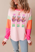 Load image into Gallery viewer, Sequin Nutcracker Round Neck Long Sleeve Top