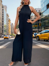 Load image into Gallery viewer, Tied Grecian Wide Leg Jumpsuit