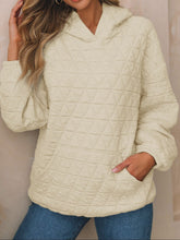 Load image into Gallery viewer, Textured Long Sleeve Hoodie with Pockets