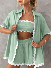 Load image into Gallery viewer, Contrast Trim Half Sleeve Top and Shorts Set