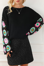 Load image into Gallery viewer, Crochet Round Neck Long Sleeve Knit Top