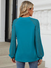 Load image into Gallery viewer, Round Neck Lace Long Sleeve Top
