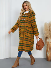 Load image into Gallery viewer, Plaid Long Sleeve Hooded Coat with Pockets