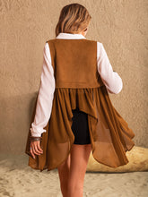 Load image into Gallery viewer, Ruched Open Front Vest Coat