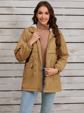 Load image into Gallery viewer, Drawstring Long Sleeve Hooded Jacket