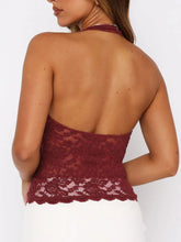 Load image into Gallery viewer, Lace Backless Halter Neck Cami