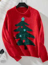 Load image into Gallery viewer, Christmas Tree Round Neck Raglan Sleeve Sweater