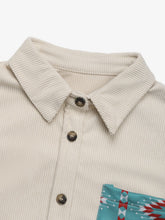 Load image into Gallery viewer, Perfee Pocketed Geometric Collared Neck Shacket