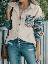 Load image into Gallery viewer, Perfee Pocketed Geometric Collared Neck Shacket