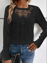 Load image into Gallery viewer, Lace Eyelet Long Sleeve Top