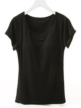 Load image into Gallery viewer, Round Neck Short Sleeve T-Shirt with Bra