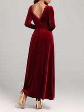 Load image into Gallery viewer, Velvet Square Neck Long Sleeve Dress