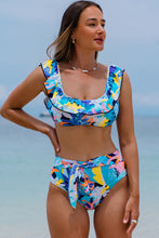Load image into Gallery viewer, Ruffled Wide Strap Swim Top and Bottom Set