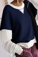 Load image into Gallery viewer, Contrast Round Neck Long Sleeve Sweatshirt