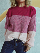 Load image into Gallery viewer, Color Block Long Sleeve Sweater