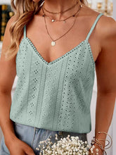 Load image into Gallery viewer, Eyelet Lace Detail V-Neck Cami