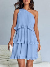 Load image into Gallery viewer, Layered Single Shoulder Mini Dress