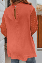 Load image into Gallery viewer, Swiss Dot Mock Neck Balloon Sleeve Blouse