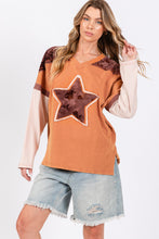 Load image into Gallery viewer, SAGE + FIG Star Patch Long Sleeve Color Block T-Shirt