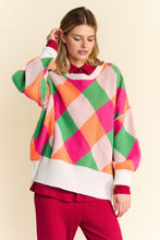 Load image into Gallery viewer, Davi &amp; Dani Exposed Seam Color Block Dropped Shoulder Sweater