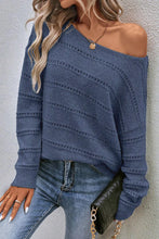 Load image into Gallery viewer, Boat Neck Dropped Shoulder Sweater