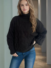 Load image into Gallery viewer, Cable-Knit Turtleneck Long Sleeve Sweater