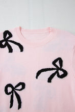 Load image into Gallery viewer, Bow Pattern Round Neck Loose Fit Sweater