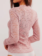 Load image into Gallery viewer, V-Neck Long Sleeve Lace Top