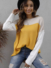 Load image into Gallery viewer, Color Block Round Neck Sweater